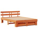 vidaXL Cadre de lit Marron cire 140 x 200 cm Bois massif en pin