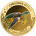 Monnaie GREEN SEA TURTLE Sea Creatures 1/1000 Oz Or 3000 Francs Chad (PRÉCOMMANDE)