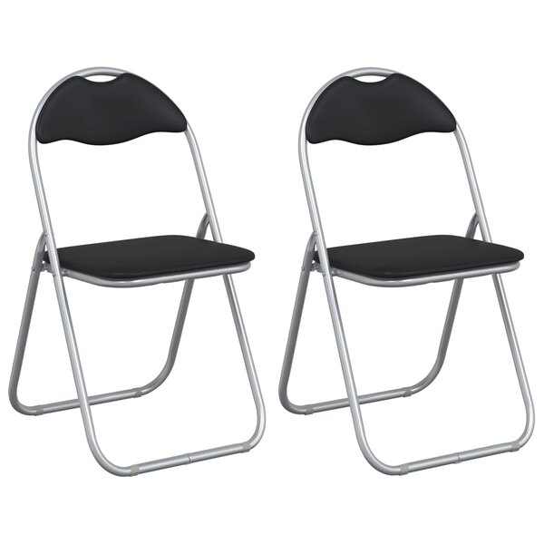 vidaXL Chaise pliante 2 Pièces Noir et gris 48 x 43 5 x 81 cm Simili cuir