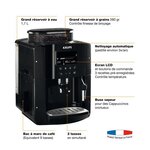 Krups yy8135fd essential machine à café  broyeur café grain  cafetière expresso  buse vapeur  cappuccino  fabriqué en france  noire