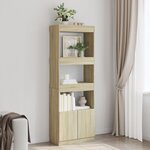 vidaXL Buffet haut 63x33x180 cm chêne sonoma bois d'ingénierie