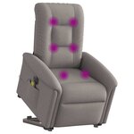 vidaXL Fauteuil inclinable de massage électrique Taupe Tissu