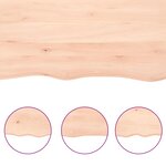 vidaXL Dessus de table bois massif non traité bordure assortie