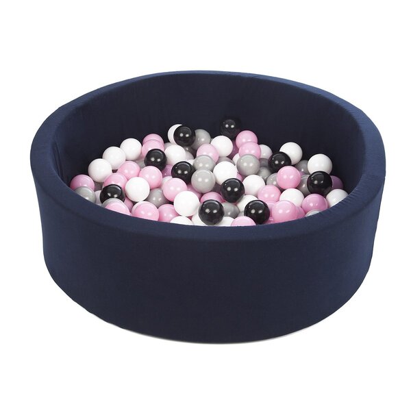Piscine à balles Aire de jeu + 150 balles bleu marine noir  blanc  rose clair gris