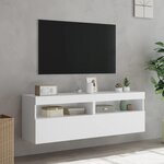 vidaXL Meubles TV muraux avec lumières LED 2 Pièces blanc 60x30x40 cm