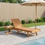 vidaXL Transat avec Table 2 Pièces Marron 40 x 40 x 40 cm