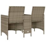 vidaXL Canapé de jardin 2 places avec table et coussins résine tressée