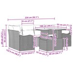 vidaXL Ensemble de canapé de jardin 7 pièces avec coussins Rattan poly noir