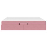 vidaXL Lit avec rangement et matelas Rose 200 x 200 cm Velours