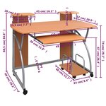 vidaXL Bureau d'ordinateur Marron 110x52x88 5 cm Bois d’ingénierie
