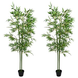 vidaXL Arbre en Bambou Artificiel 2 pièces Vert 60 x 18 x 190 cm