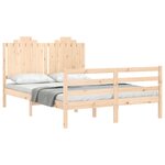 vidaXL Cadre de lit avec tête de lit 140x200 cm bois massif