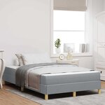 vidaXL Lit à ressorts avec matelas Gris clair 120 x 190 cm tissu