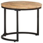 vidaXL Tables d'appoint 3 Pièces Bois de manguier brut