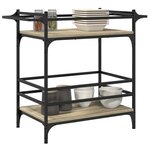 vidaXL Chariot de cuisine chêne sonoma 82x40x78 5 cm bois d'ingénierie