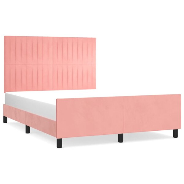 vidaXL Cadre de lit sans matelas rose 140x200 cm velours