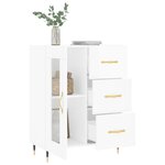 vidaXL Buffet Blanc brillant 69 5x34x90 cm Bois d'ingénierie