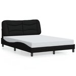 vidaXL Cadre de lit sans matelas Hvar noir 140x200 cm tissu
