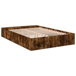 vidaXL Cadre de lit chêne fumé 135x190 cm bois d'ingénierie
