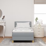 vidaXL Lit Box Spring avec Matelas & LED Gris Clair 80x200 cm Tissu