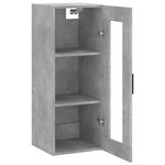 vidaXL Armoire murale gris béton 34 5x34x90 cm