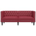 vidaXL Canapé à 2 places Chesterfield rouge bordeaux similicuir