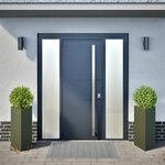 vidaXL Jardinières 2 Pièces vert olive triangulaire 40x34 5x70 cm acier