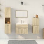 vidaXL Ensemble de meubles de salle de bain 5 Pièces chêne sonoma