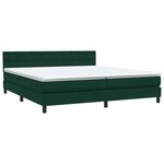 vidaXL Sommier à lattes de lit et matelas et LED vert foncé 180x210cm velours