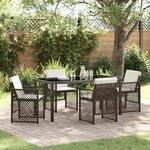 vidaXL Ensemble de salle à manger pour jardin 5 Pièces Marron polyrotin