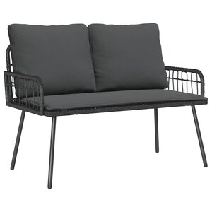 vidaXL Banc de jardin avec coussin Gris 114 x 64 x 78cm Métal