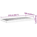 vidaXL Matelas en mousse blanc 100x210 cm 7 zones dureté 20 ILD