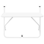 vidaXL Table Suspendue de Balcon Blanc 60 x 39 x 65 cm Acier