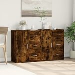 vidaXL Buffets 2 Pièces chêne fumé 60x31x70 cm bois d'ingénierie