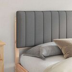 vidaXL Cadre de lit avec tête de lit rembourrée Gris clair