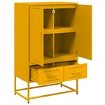 vidaXL Buffet haut jaune moutarde 68x39x111 5 cm acier