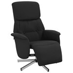vidaXL Fauteuil inclinable avec repose-pieds noir tissu