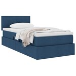 vidaXL Lit avec rangement et matelas avec matelas Bleu 90 x 200 cm