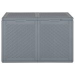 vidaXL Boîte de rangement de jardin gris PP rotin 180 L