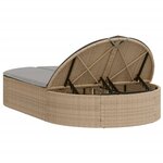 vidaXL Chaise longue double avec coussins beige résine tressée