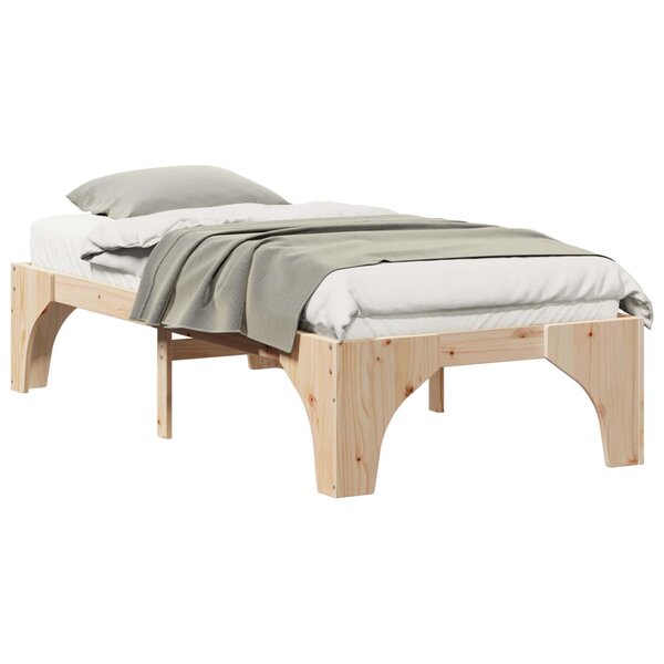 vidaXL Cadre de lit Marron 100 x 200 cm Pin massif