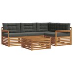 vidaXL Ensemble de canapés d'extérieur 5 pc Naturel et Anthracite