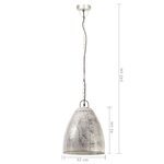Vidaxl lampe suspendue industrielle 25 w argenté rond 32 cm e27
