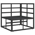 vidaXL Mobilier de jardin avec coussin avec oreiller Noir Aluminium