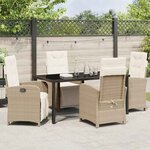 vidaXL Ensemble de salle à manger pour jardin 5 Pièces Beige polyrotin