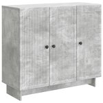 vidaXL Buffet Gris béton 89 x 34 5 x 80 cm Bois d'ingénierie