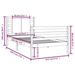 vidaXL Cadre de lit bois de pin massif 90x190 cm simple