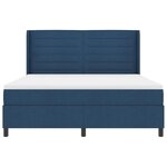 vidaXL Lit à ressort LED avec matelas Bleu 180 x 200 cm tissu