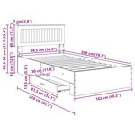 vidaXL Cadre de lit Chêne fumé 100 x 200 cm Bois d'ingénierie