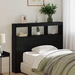 vidaXL Cabinet de Tête de Lit avec LED Chêne noir 122 x 17 x 102 cm